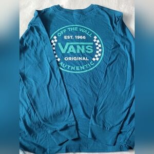 NWT-Vans Blue Long Sleeve Shirt Xl +14 In Boys